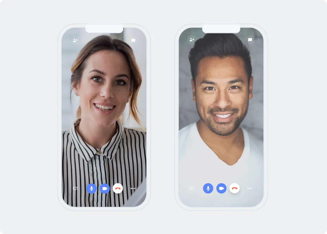two people having a virtual meeting