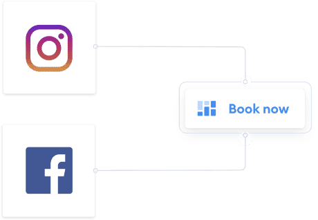 book no instagram e integração facebook setmore