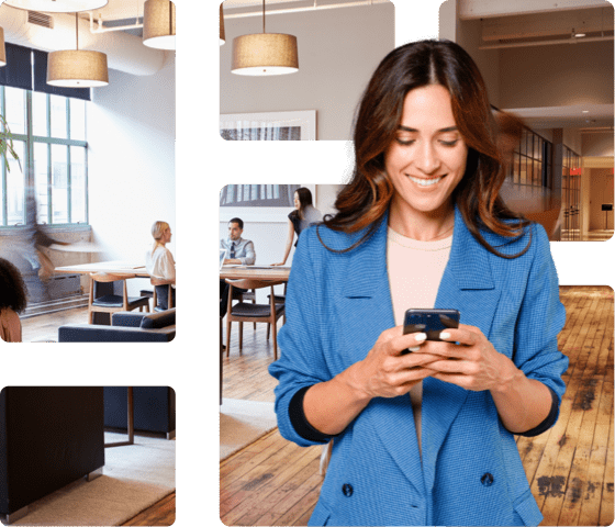 une dame utilisant son téléphone