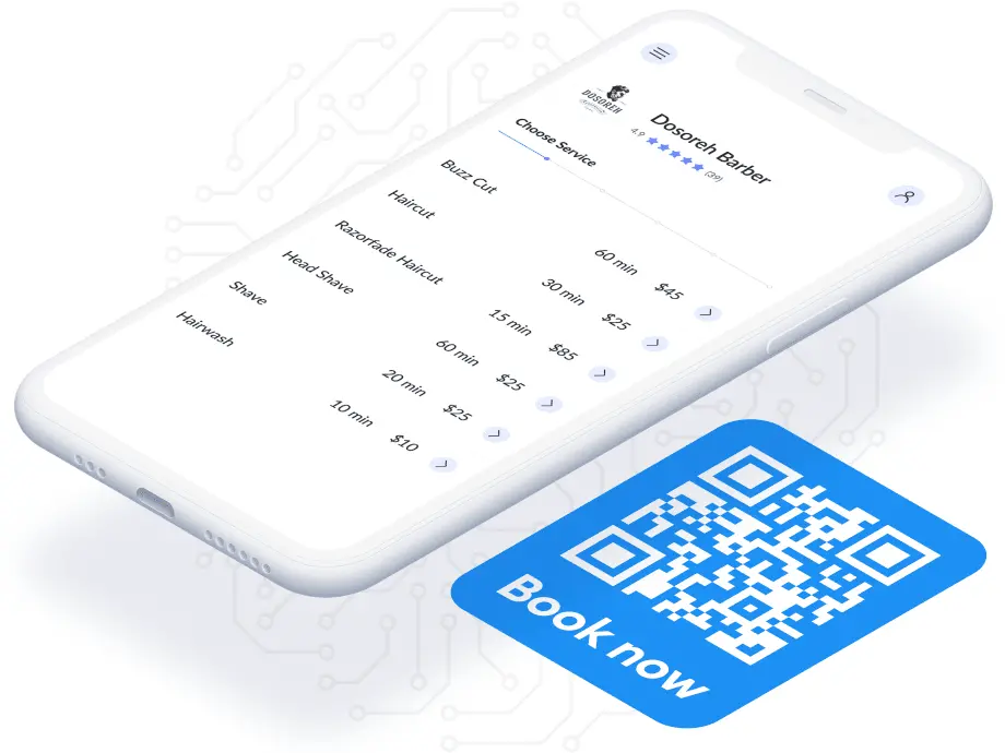 Buchungsseite mobiler QR-Code