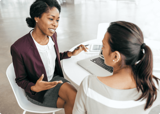 Ladies using setmore book accountant appointment