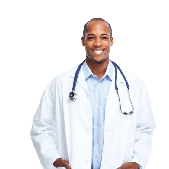 smiling doctor using setmore to book appointments