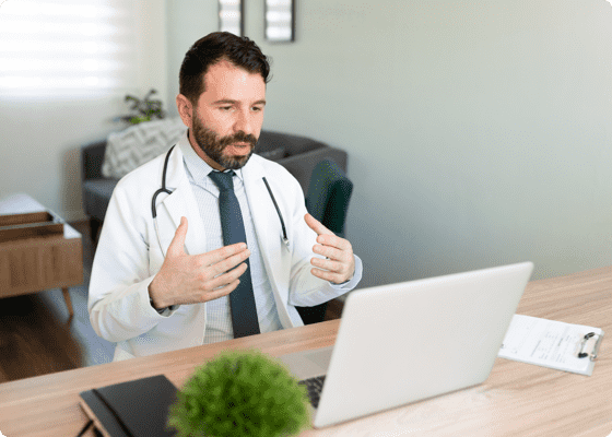 Doctor consulting virtually