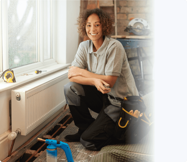 una donna tecnico delle riparazioni domestiche