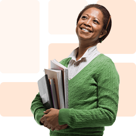 librarian holding books