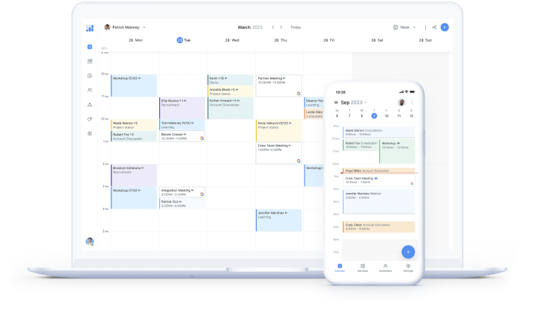 client schedules in desktop and mobile