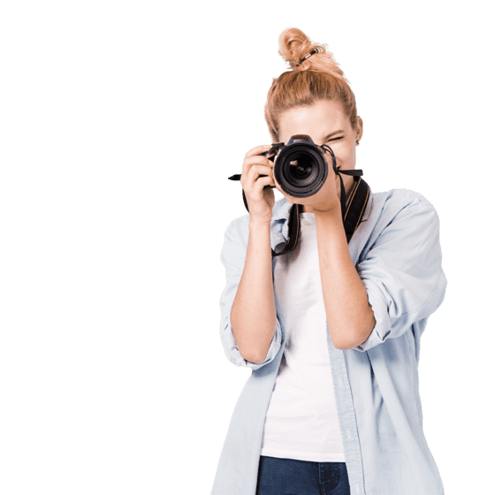 A lady with camera photography professional