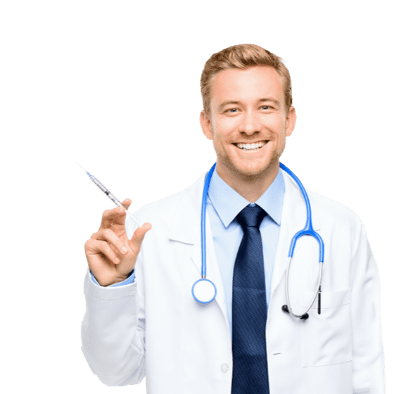 smiling doctor using online scheduling software