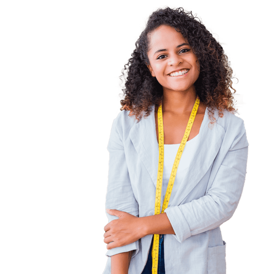 Curly hair girl smiling