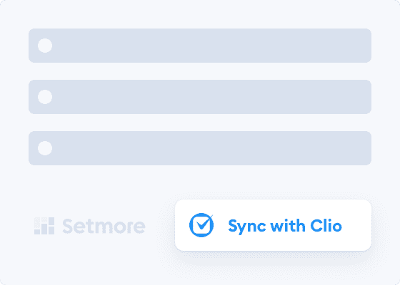 Sync with Clio button with some of the text spaces