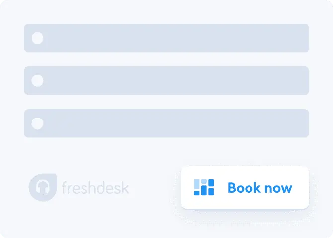 Book now button with Freshdesk page
