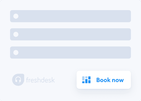 Book now button with Freshdesk page