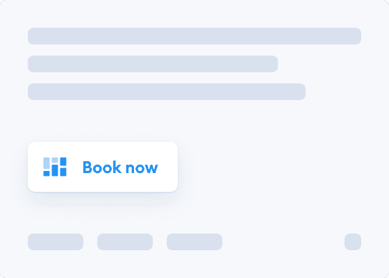 Book now button with few line spaces of a page