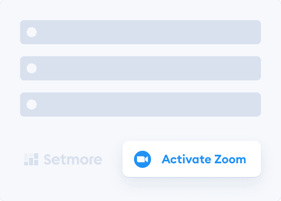 page with empty boxes with Zoom activation button
