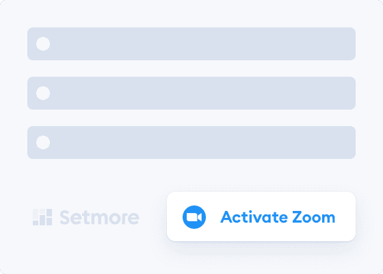 pagina con scatole vuote con pulsante di attivazione Zoom