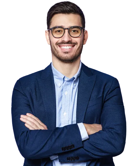 cliente feliz usando óculos com setmore