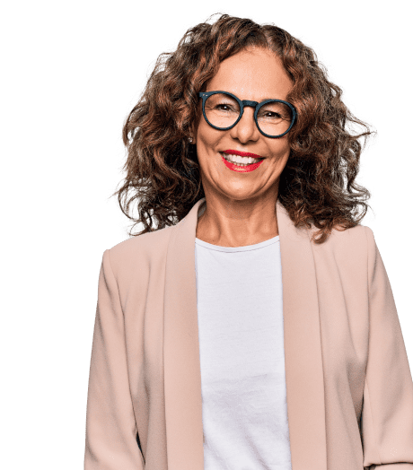 curly hair women with glasses using setmore