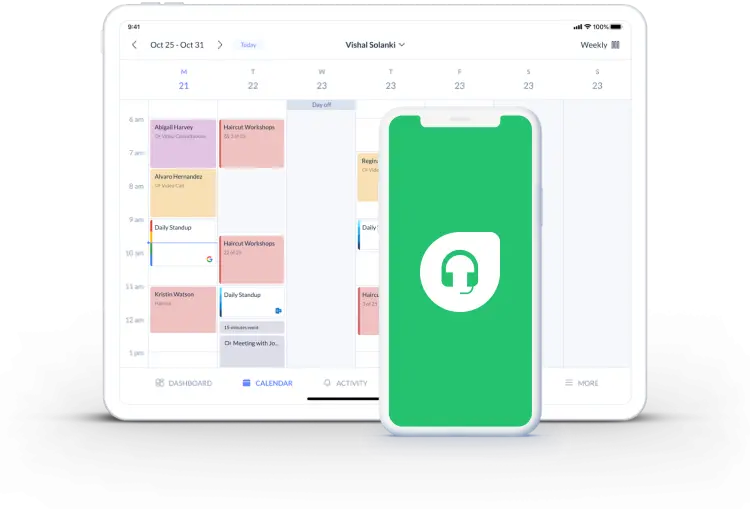 Page de calendrier ouverte sur plusieurs appareils