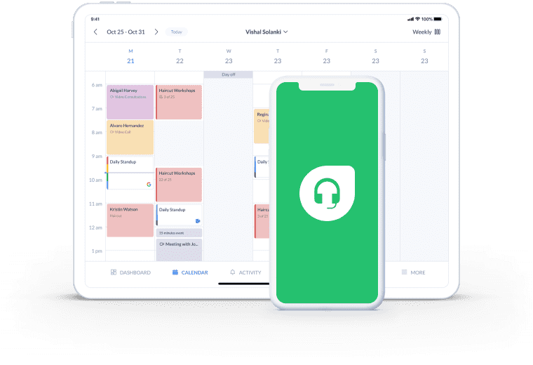 Page de calendrier ouverte sur plusieurs appareils