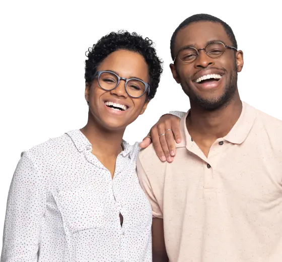 clients souriant utilisant setmore