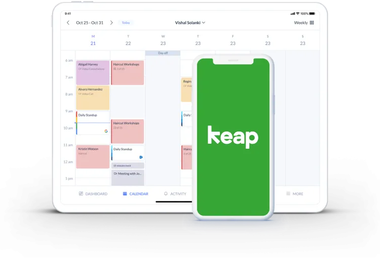 setmore calendar page integration keap