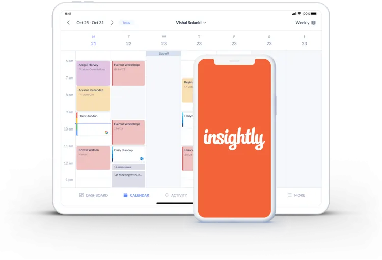 setmore insightly calendar page