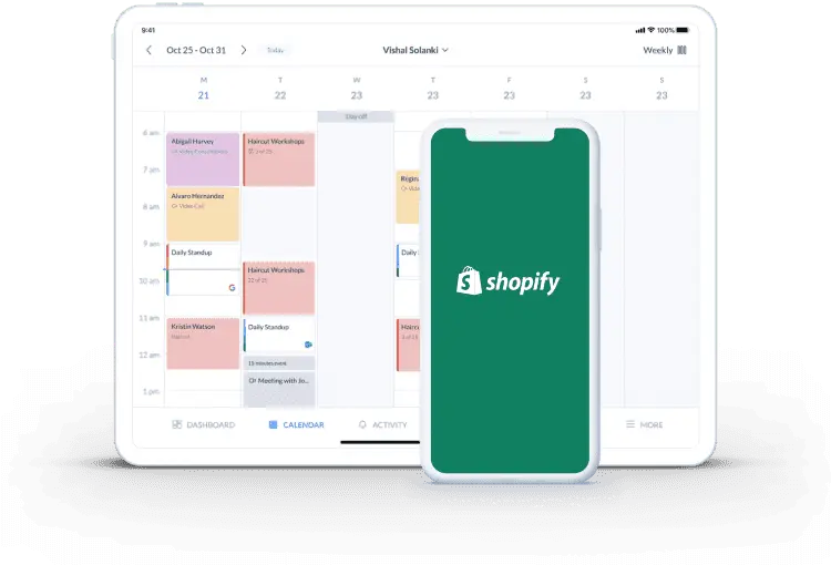 intégration page de réservation Setmore avec shopify