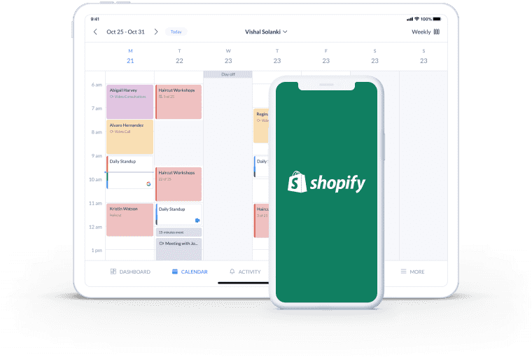 setmore booking page integration with shopify