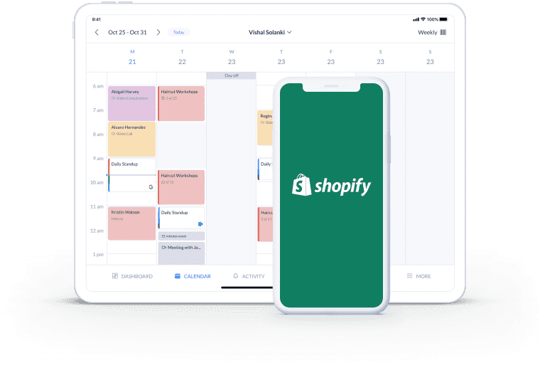 intégration page de réservation Setmore avec shopify