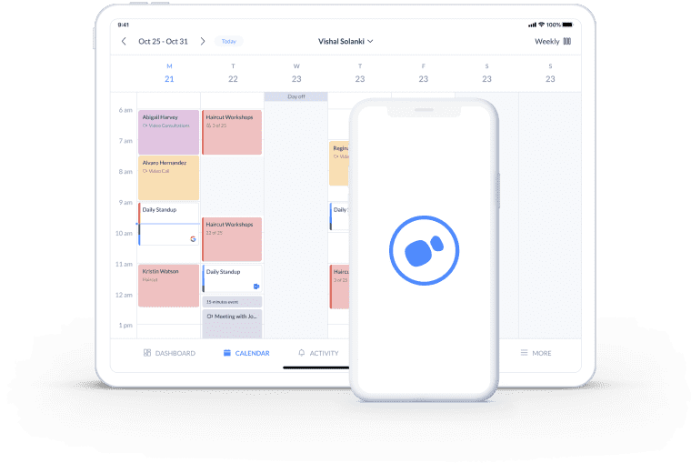 calendar page on setmore integration with teleport