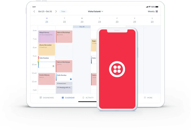 integrate twilio with setmore