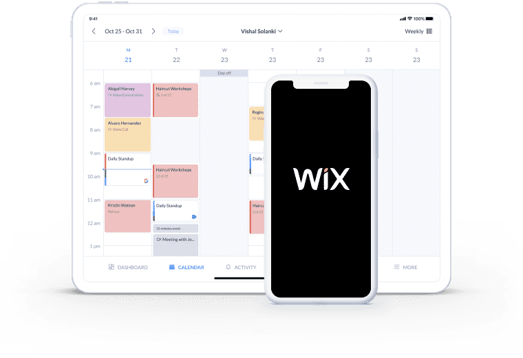 book your appoinments with wix calender