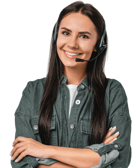 Live receptionist smiling