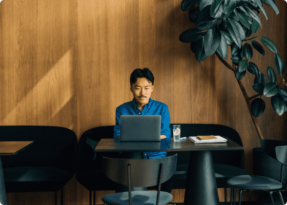 Man hosting virtual meetings