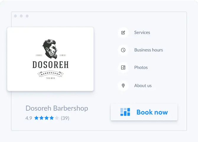 página de reservas de barbearia